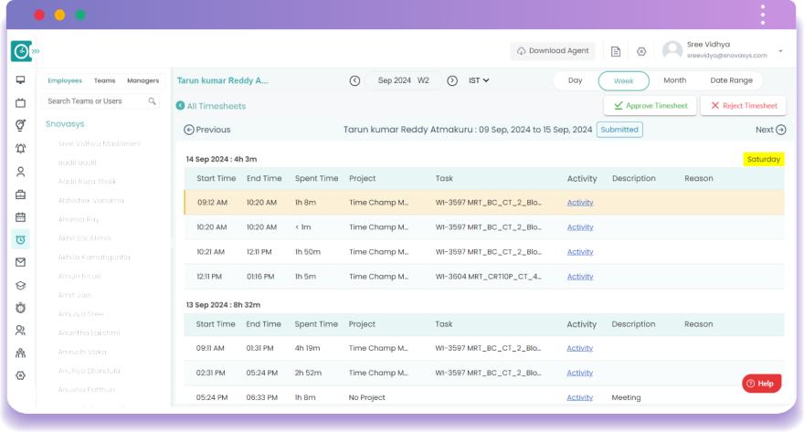 Timesheet Dashboard